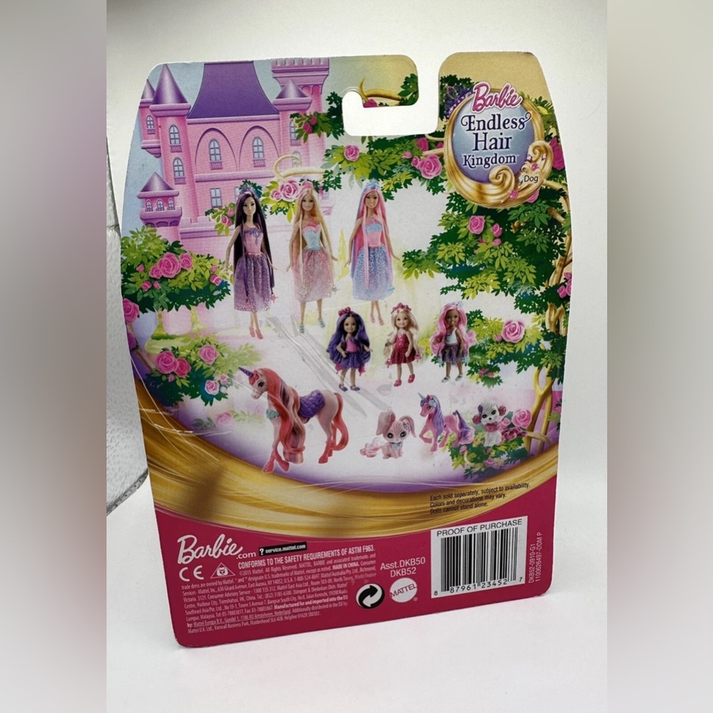 2015 Barbie Endless Hair Kingdom Pets, White Dog, New In Box, NIB - Picture 2 of 2